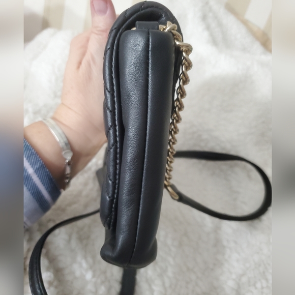 Kate spade quilted crossbody Black Hot Pink interior EUC - Picture 14 of 16